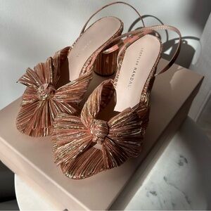 Loeffler Randall Rosegold Strappy Heels